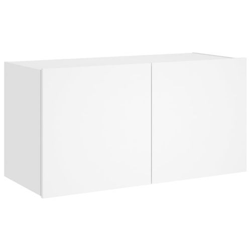 Meuble TV mural avec lumières LED blanc 80x35x41 cm - Photo n°3; ?>