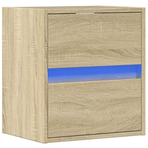 Meuble TV mural avec lumières LED chêne sonoma 41x31x45 cm - Photo n°3; ?>