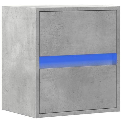 Meuble TV mural avec lumières LED gris béton 41x31x45 cm - Photo n°3; ?>