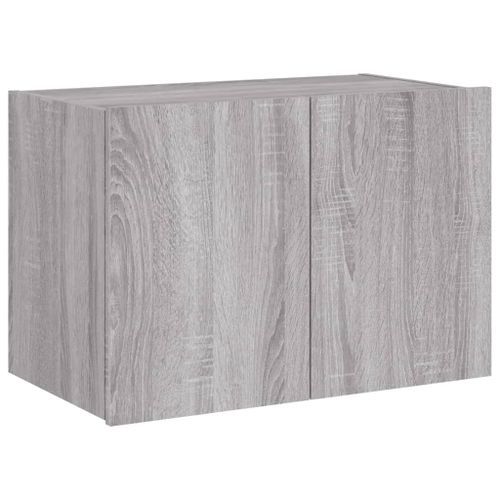 Meuble TV mural avec lumières LED sonoma gris 60x35x41 cm - Photo n°3; ?>