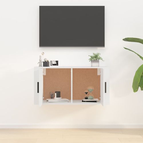 Meuble TV mural Blanc 80x34,5x40 cm - Photo n°3; ?>