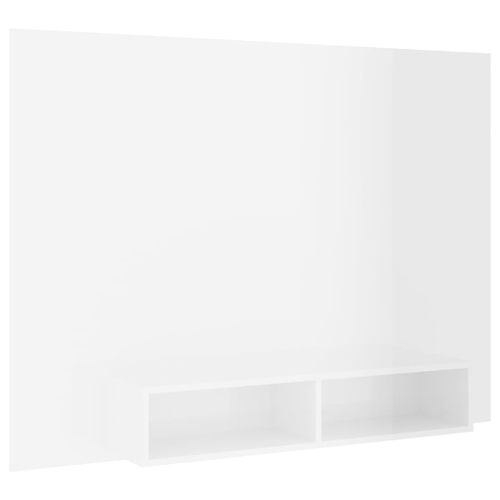 Meuble TV mural Blanc brillant 135x23,5x90 cm - Photo n°3; ?>