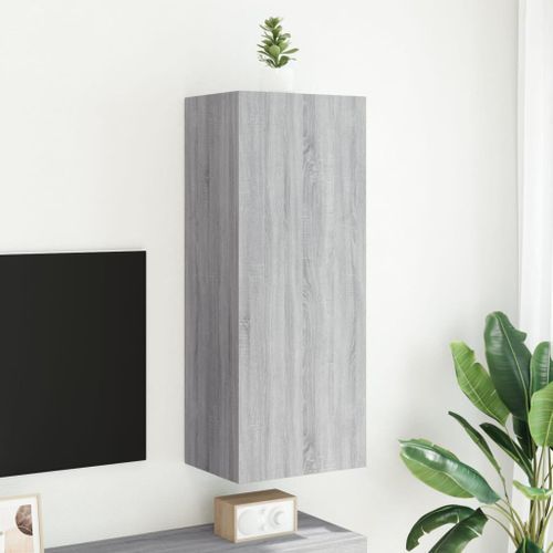 Meuble TV mural sonoma gris 40,5x30x102 cm bois d'ingénierie - Photo n°3; ?>