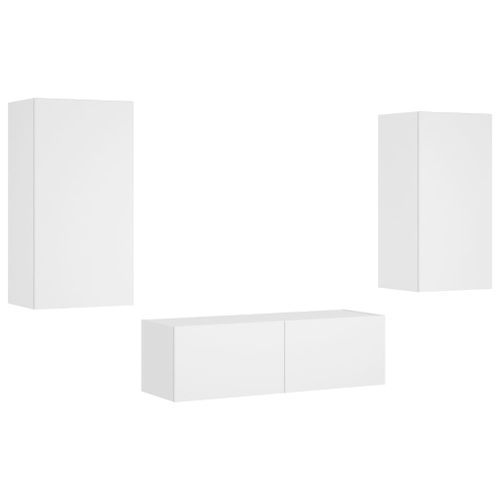 Meuble TV muraux 3 pcs avec lumières LED blanc - Photo n°3; ?>