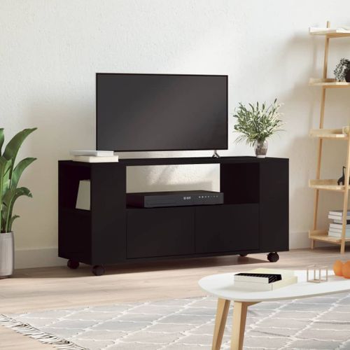 Meuble TV noir 102x34,5x43 cm bois d'ingénierie - Photo n°2; ?>