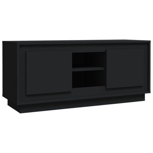 Meuble TV noir 102x35x45 cm bois d'ingénierie - Photo n°2; ?>