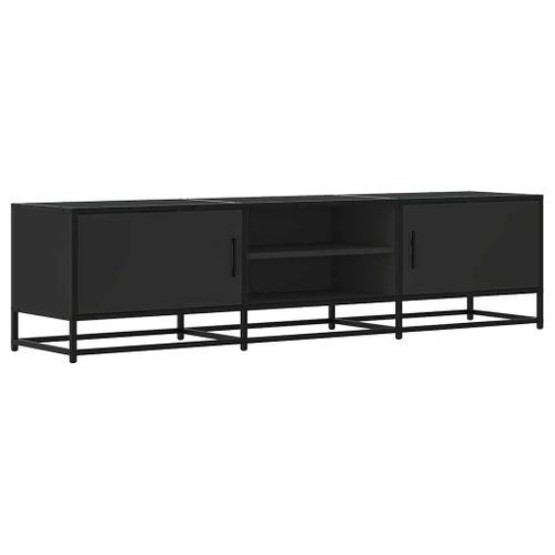 Meuble TV noir 160x35x41 cm bois d'ingénierie et métal - Photo n°2; ?>