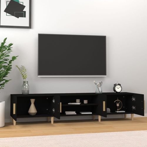 Meuble TV noir 180x31,5x40 cm bois d'ingénierie - Photo n°3; ?>