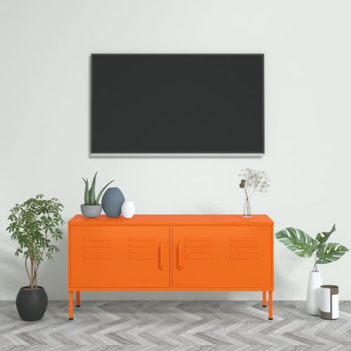 Meuble TV Orange 105x35x50 cm Acier - Photo n°2; ?>