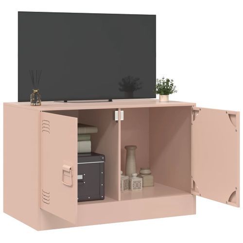 Meuble TV rose 67x39x44 cm acier - Photo n°3; ?>