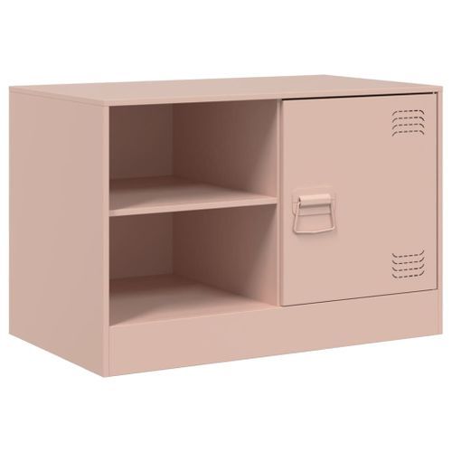 Meuble TV rose 67x39x44 cm acier - Photo n°2; ?>