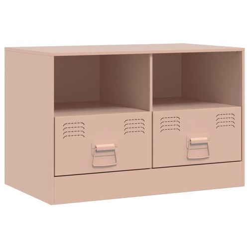 Meuble TV rose 67x39x44 cm acier - Photo n°2; ?>