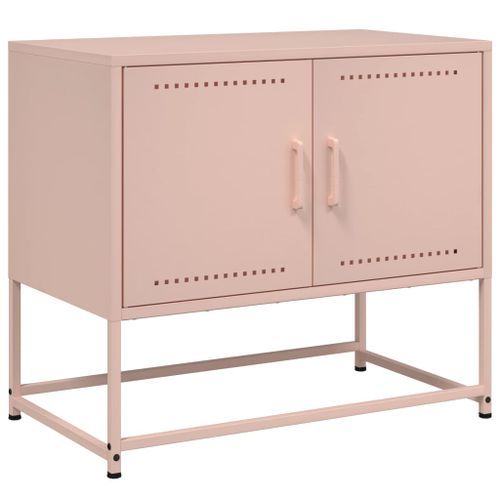 Meuble TV rose 68,5x39x60,5 cm acier - Photo n°2; ?>