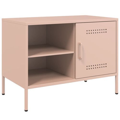 Meuble TV rose 68x39x50,5 cm acier - Photo n°2; ?>