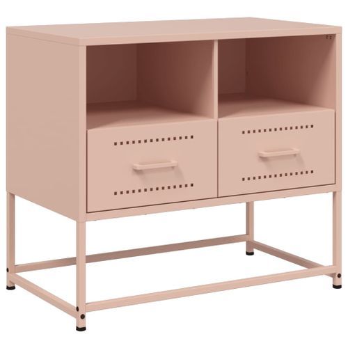 Meuble TV rose 68x39x60,5 cm acier - Photo n°2; ?>