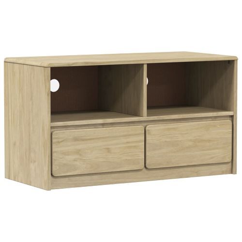 Meuble TV SAUDA chêne 99x43x55 cm bois de pin massif - Photo n°2; ?>