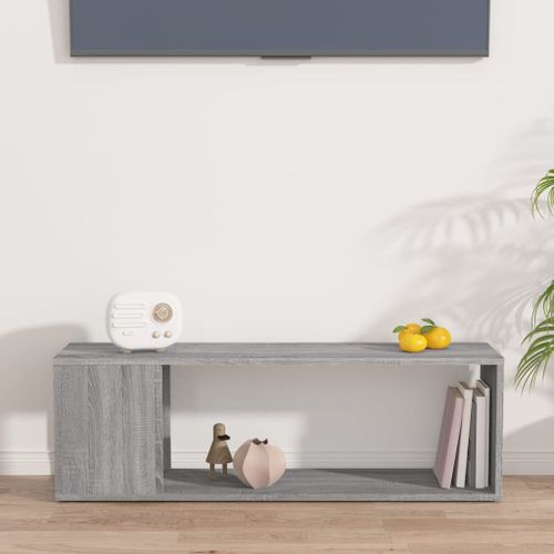 Meuble TV Sonoma gris 100x24x32 cm Bois d'ingénierie - Photo n°3; ?>