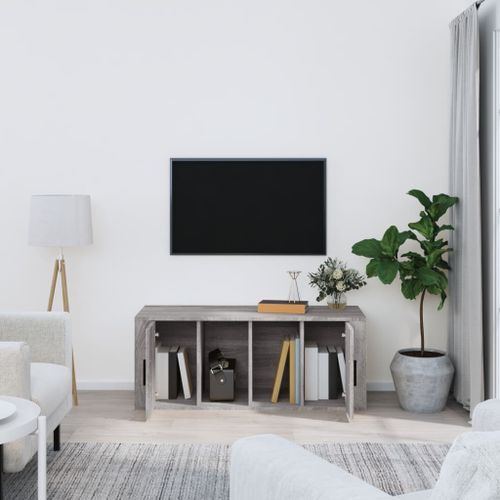 Meuble TV Sonoma gris 100x35x40 cm Bois d'ingénierie - Photo n°3; ?>