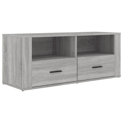 Meuble TV Sonoma gris 100x35x40 cm Bois d'ingénierie - Photo n°2; ?>