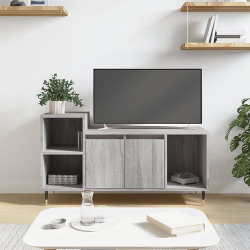 Meuble TV Sonoma gris 100x35x55 cm Bois d'ingénierie - Photo n°2; ?>