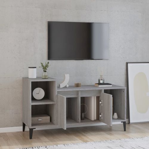 Meuble TV Sonoma gris 100x35x55 cm Bois d'ingénierie - Photo n°3; ?>