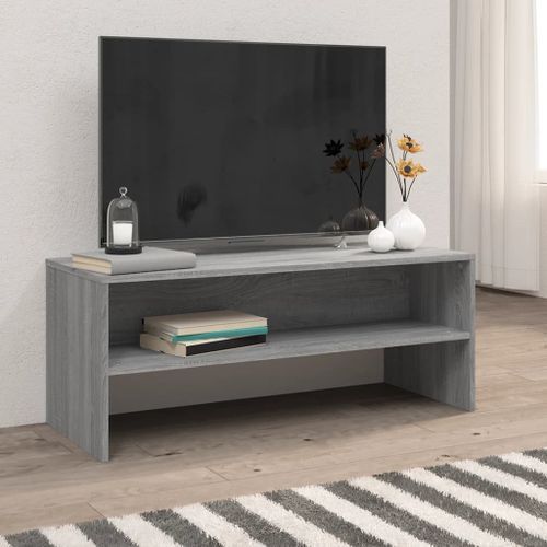 Meuble TV Sonoma gris 100x40x40 cm Bois d'ingénierie - Photo n°2; ?>