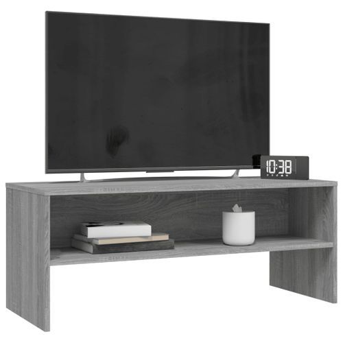 Meuble TV Sonoma gris 100x40x40 cm Bois d'ingénierie - Photo n°3; ?>