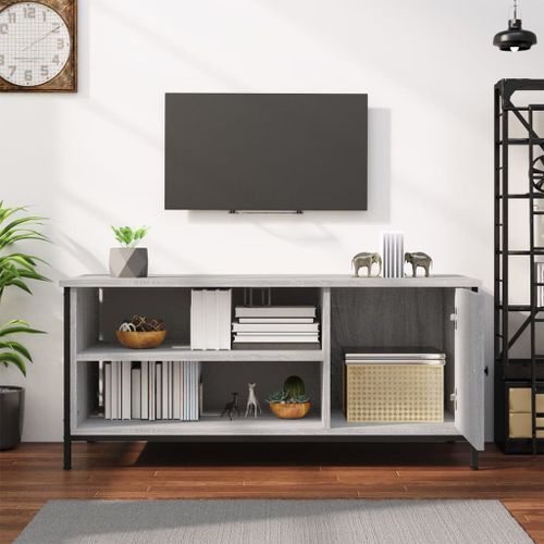 Meuble TV sonoma gris 100x40x45 cm bois d'ingénierie - Photo n°3; ?>