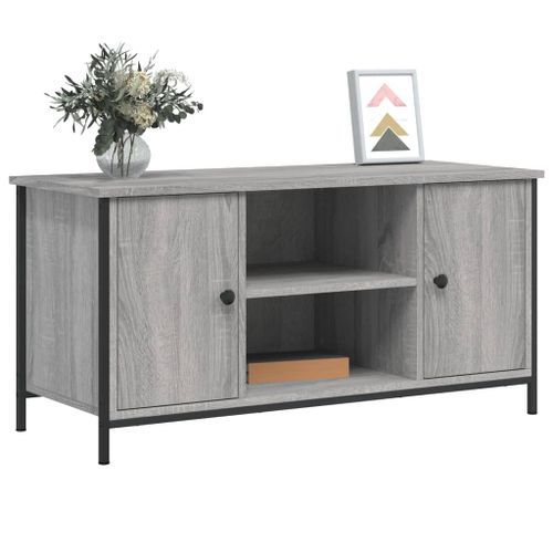 Meuble TV Sonoma gris 100x40x50 cm Bois d'ingénierie - Photo n°3; ?>