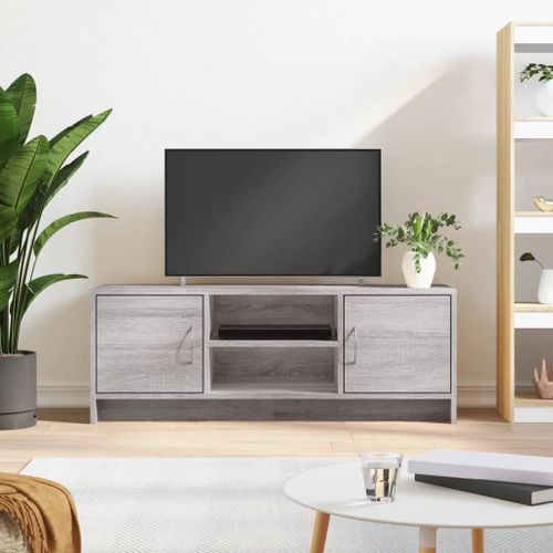 Meuble TV sonoma gris 102x30x37,5 cm bois d'ingénierie - Photo n°2; ?>