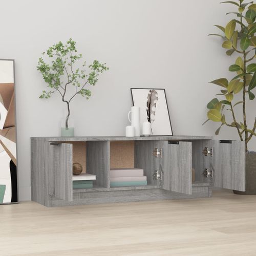 Meuble TV Sonoma gris 102x35x36,5 cm Bois d'ingénierie - Photo n°3; ?>