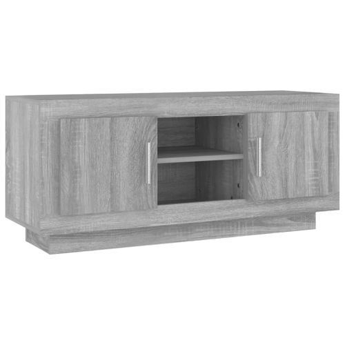 Meuble TV sonoma gris 102x35x45 cm bois d'ingénierie - Photo n°2; ?>