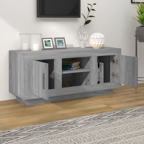 Meuble TV sonoma gris 102x35x45 cm bois d'ingénierie - Photo n°3; ?>