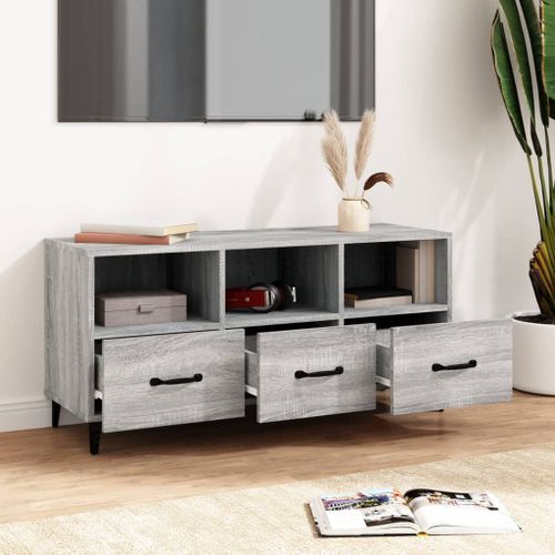 Meuble TV Sonoma gris 102x35x50 cm Bois d'ingénierie - Photo n°3; ?>