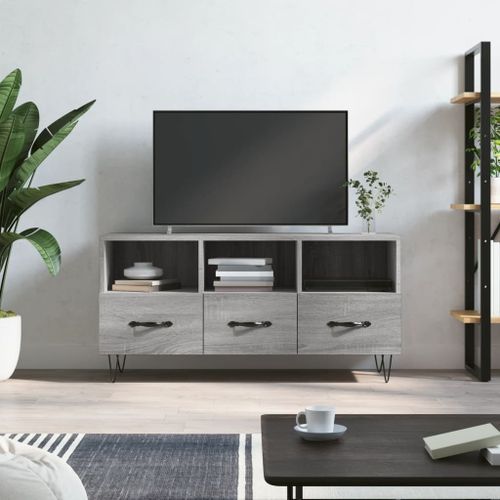 Meuble TV sonoma gris 102x36x50 cm bois d'ingénierie - Photo n°2; ?>