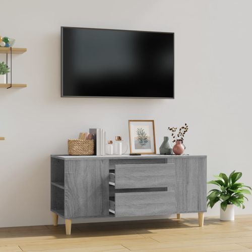 Meuble TV Sonoma gris 102x44,5x50 cm Bois d'ingénierie - Photo n°2; ?>