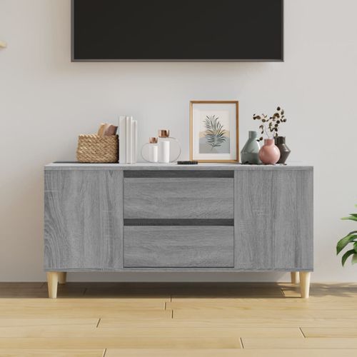 Meuble TV Sonoma gris 102x44,5x50 cm Bois d'ingénierie - Photo n°3; ?>