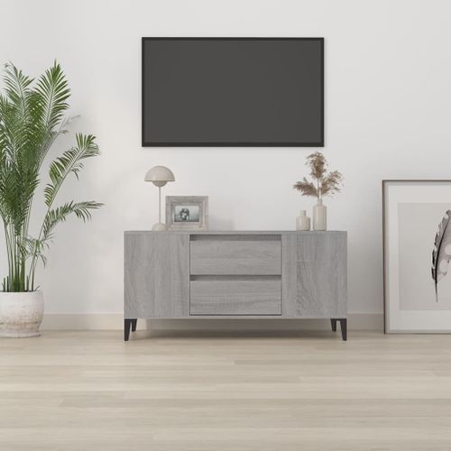 Meuble TV Sonoma gris 102x44,5x50 cm Bois d'ingénierie - Photo n°3; ?>