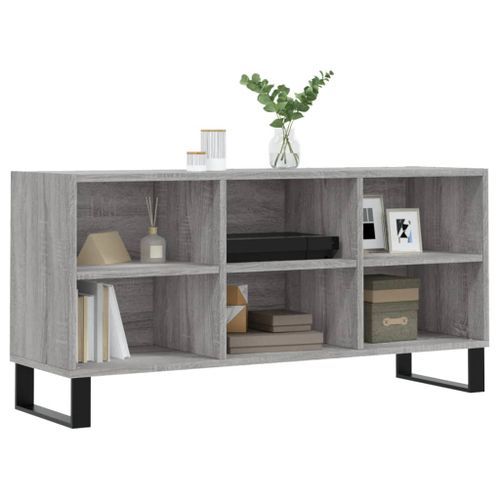 Meuble TV sonoma gris 103,5x30x50 cm bois d'ingénierie - Photo n°3; ?>