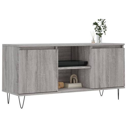 Meuble TV sonoma gris 104x35x50 cm bois d'ingénierie - Photo n°3; ?>