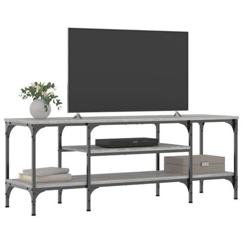 Meuble TV sonoma gris 121x35x45 cm bois d'ingénierie et fer - Photo n°3; ?>