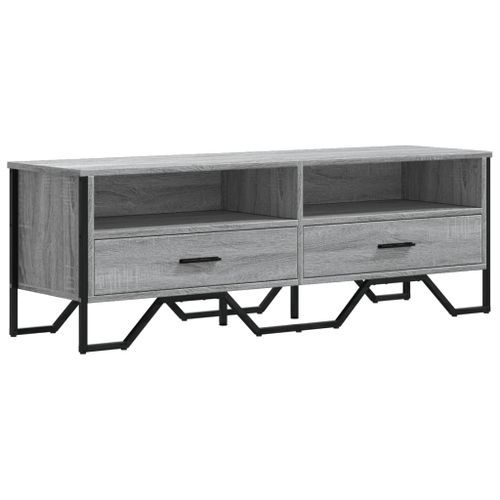 Meuble TV sonoma gris 122x34x41 cm bois d'ingénierie - Photo n°2; ?>