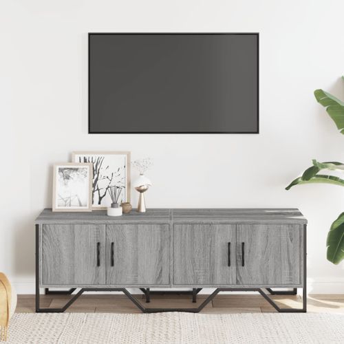 Meuble TV sonoma gris 122x34x41 cm bois d'ingénierie - Photo n°3; ?>