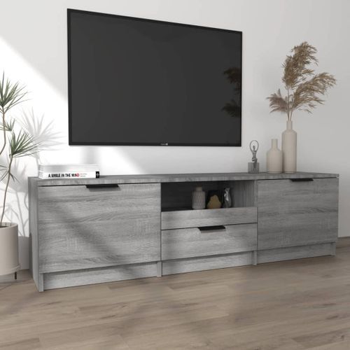 Meuble TV Sonoma gris 140x35x40 cm Bois d'ingénierie - Photo n°3; ?>