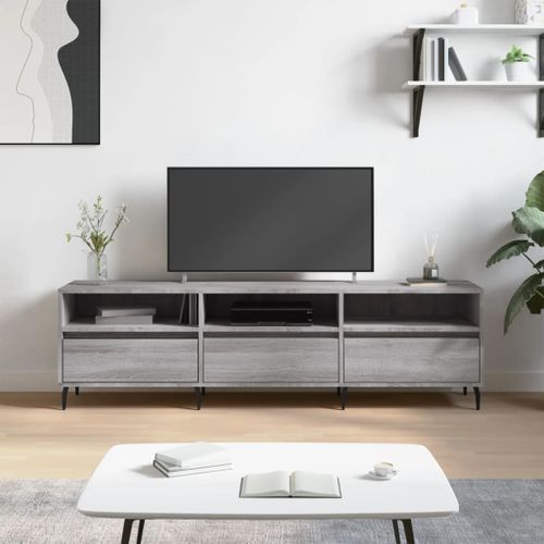 Meuble TV sonoma gris 150x30x44,5 cm bois d'ingénierie - Photo n°2; ?>