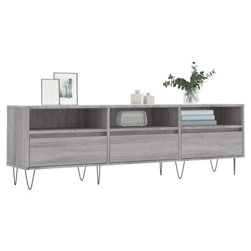 Meuble TV sonoma gris 150x30x44,5 cm bois d'ingénierie - Photo n°3; ?>