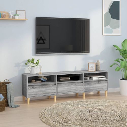 Meuble TV Sonoma gris 150x30x44,5 cm bois d'ingénierie - Photo n°2; ?>