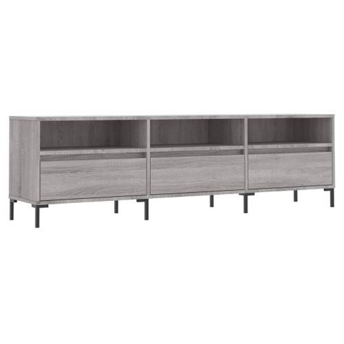 Meuble TV sonoma gris 150x30x44,5 cm bois d'ingénierie - Photo n°2; ?>