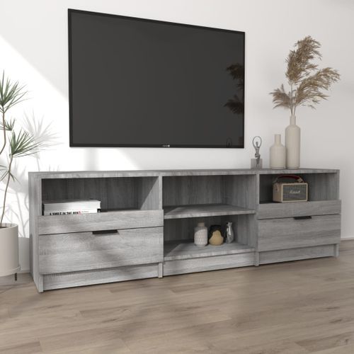 Meuble TV Sonoma gris 150x33,5x45 cm Bois d'ingénierie - Photo n°3; ?>