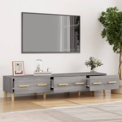 Meuble TV Sonoma gris 150x34,5x30 cm Bois d'ingénierie - Photo n°3; ?>